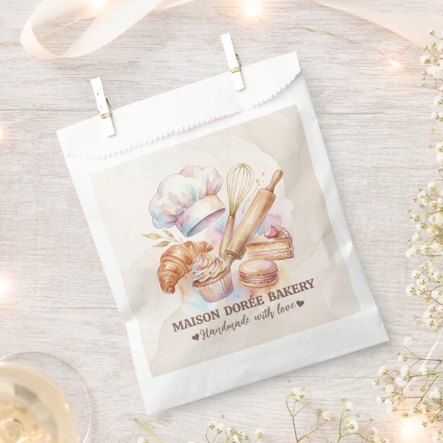 Bakery Store Pastry Chef Dessert Sweets Cake Baker Favour Bag (Clipped)