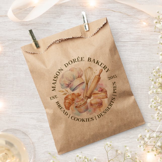 Bakery Store Pastry Chef Dessert Sweets Cake Baker Favour Bag (Clipped)