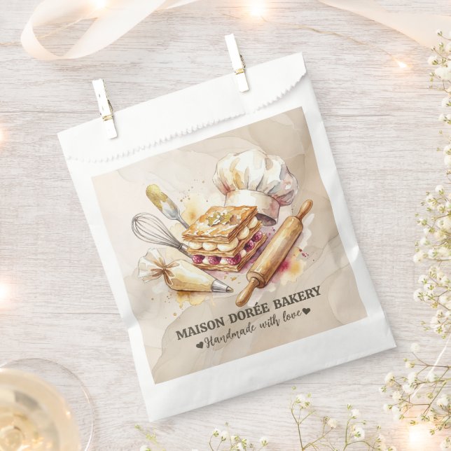 Bakery Store Pastry Chef Dessert Sweets Cake Baker Favour Bag (Clipped)