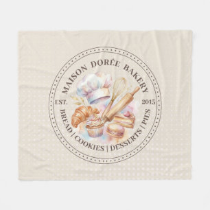 Bakery Store Pastry Chef Dessert Sweets Cake Baker Fleece Blanket
