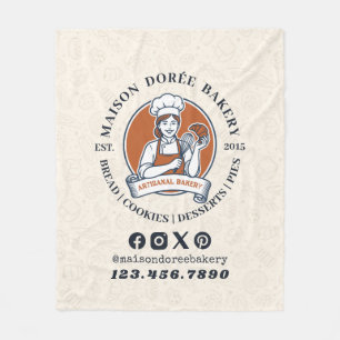 Bakery Store Pastry Chef Dessert Sweets Cake Baker Fleece Blanket