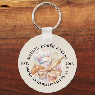 Bakery Store Pastry Chef Dessert Sweets Cake Baker Keychain