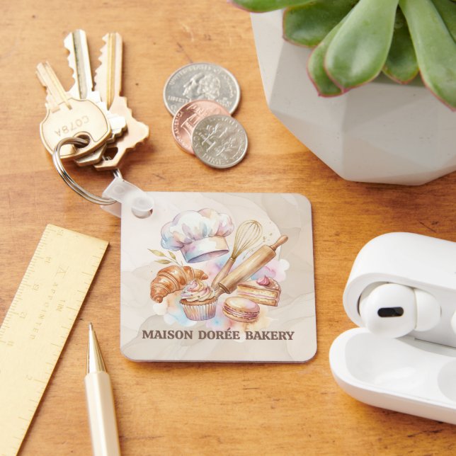 Bakery Store Pastry Chef Dessert Sweets Cake Baker Keychain (Desk)