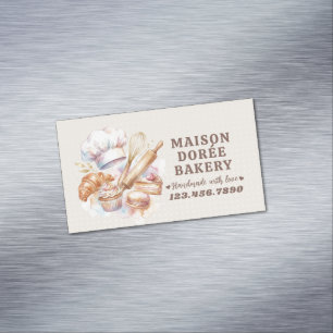 Bakery Store Pastry Chef Dessert Sweets Cake Baker Magnetic Business Card