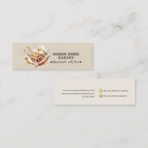 Bakery Store Pastry Chef Dessert Sweets Cake Baker Mini Business Card