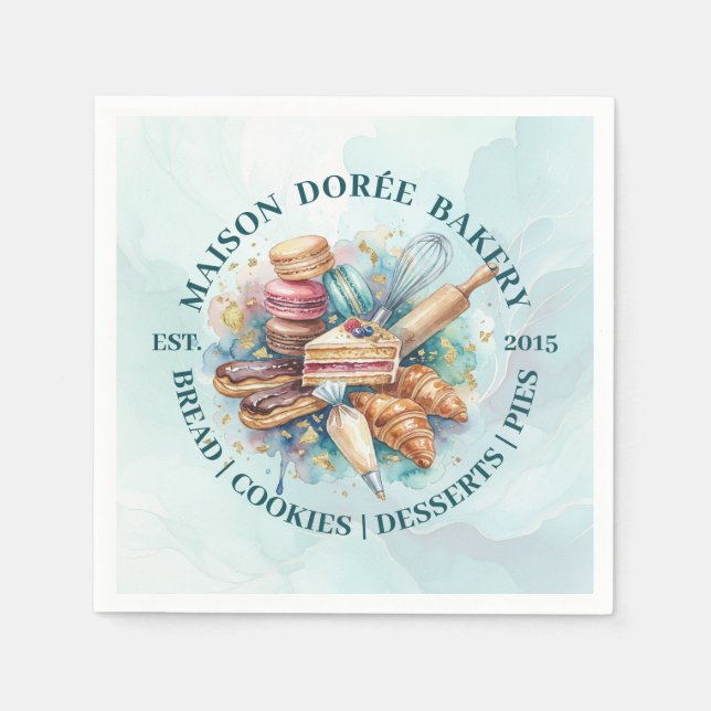 Bakery Store Pastry Chef Dessert Sweets Cake Baker Napkin (Front)