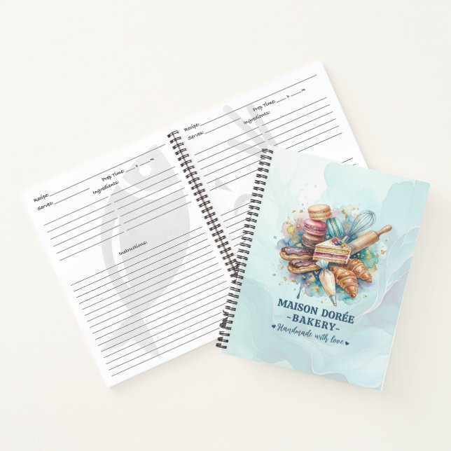 Bakery Store Pastry Chef Dessert Sweets Cake Baker Notebook (Inside)