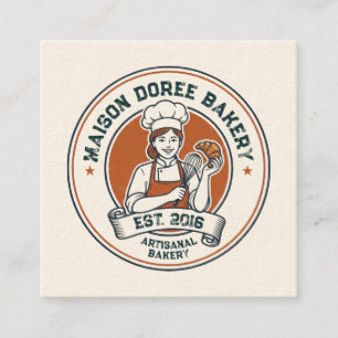 Bakery Store Pastry Chef Dessert Sweets Cake Baker Square Business Card