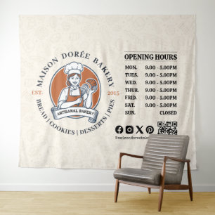 Bakery Store Pastry Chef Dessert Sweets Cake Baker Tapestry
