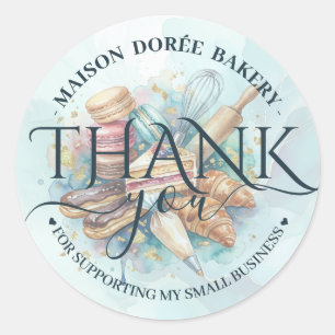 Bakery Store Pastry Chef Dessert Sweets Thank You Classic Round Sticker