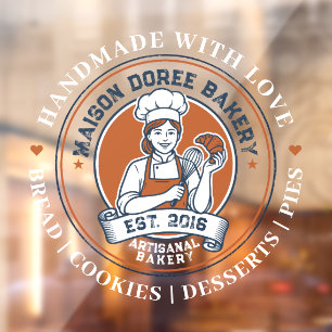 Bakery Store Pastry Chef Desserts Baking Catering Window Cling