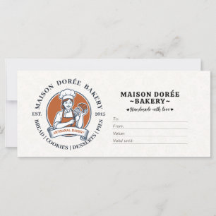 Bakery Store Pastry Chef Desserts Gift Certificate