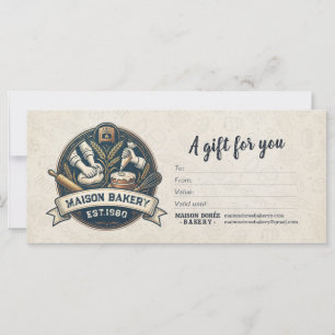 Bakery Store Pastry Chef Desserts Gift Certificate