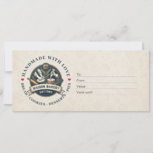 Bakery Store Pastry Chef Desserts Gift Certificate