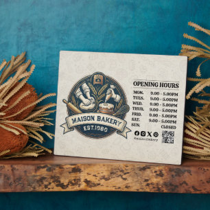 Bakery Store Pastry Chef Desserts Opening Hours Plaque