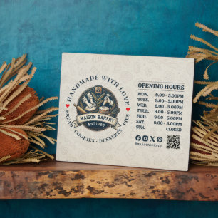 Bakery Store Pastry Chef Desserts Opening Hours Plaque