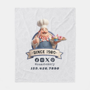 Bakery Store Pastry Chef Desserts Sweets Cake Shop Fleece Blanket