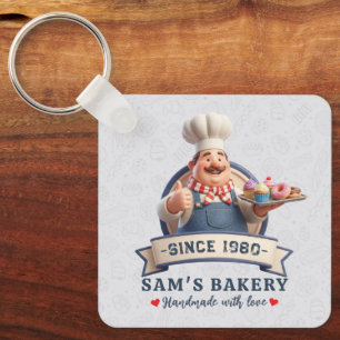 Bakery Store Pastry Chef Desserts Sweets Cake Shop Keychain