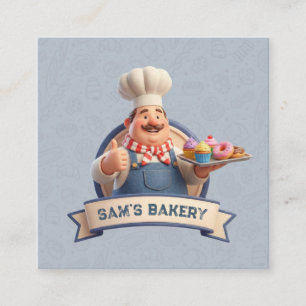 Bakery Store Pastry Chef Desserts Sweets Cake Shop Square Business Card
