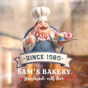 Bakery Store Pastry Chef Desserts Sweets Cake Shop Window Cling