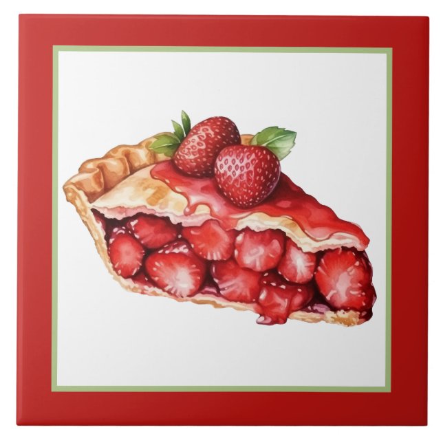 bakery strawberry pie home business crafting  tile (Front)