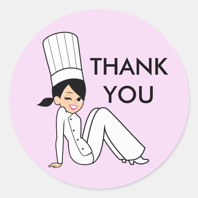 Bakery Style Chef Cook Thank You Labels (Front)