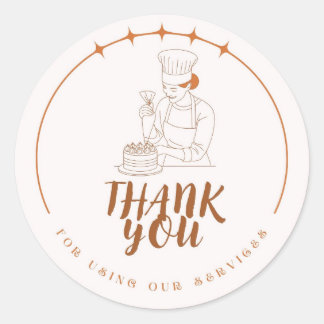 Bakery Thank You for Using Our Services Sticker