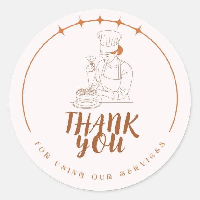 Bakery Thank You for Using Our Services Sticker (Devant)