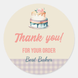 Bakery Thank you for your order Classic Round Sticker