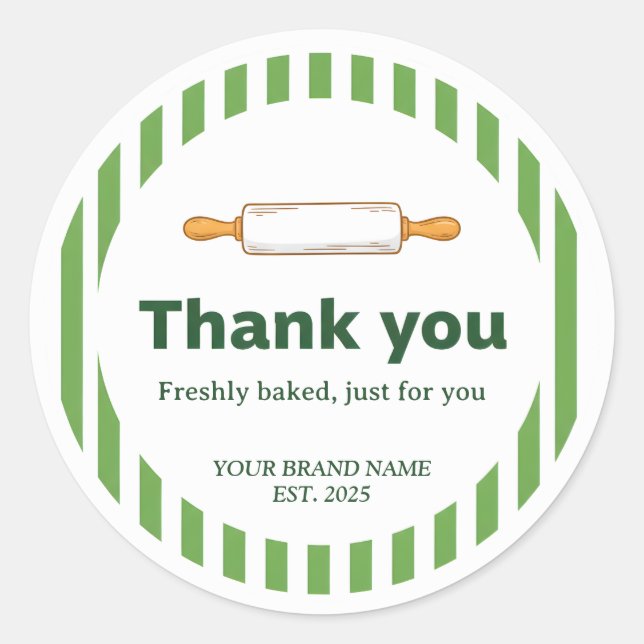 Bakery Thank You Sticker - Custom Baking Design (Front)
