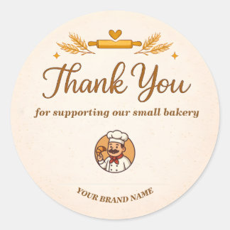 Bakery Thank You Sticker - Custom Rustic Design