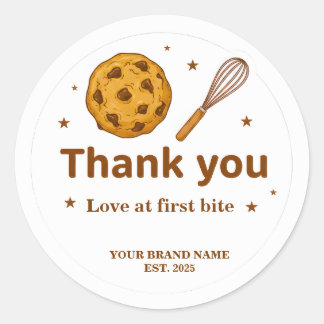 Bakery Thank You Stickers Cookie and Whisk Design