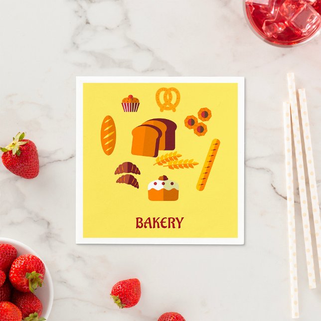 Bakery Themed Bread Pastries and Sweets  Napkin (Creator Uploaded)