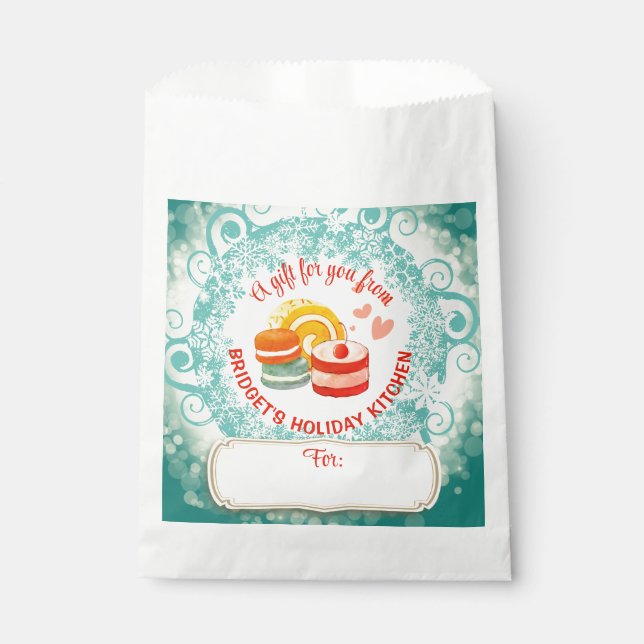 Bakery treat bags Christmas cookies personalized (Front)
