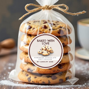 Bakery watercolor Chocolate Chip Cookie Classic Round Sticker