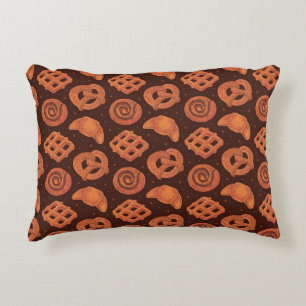 Bakery Watercolor: Seamless Food Texture Accent Pillow