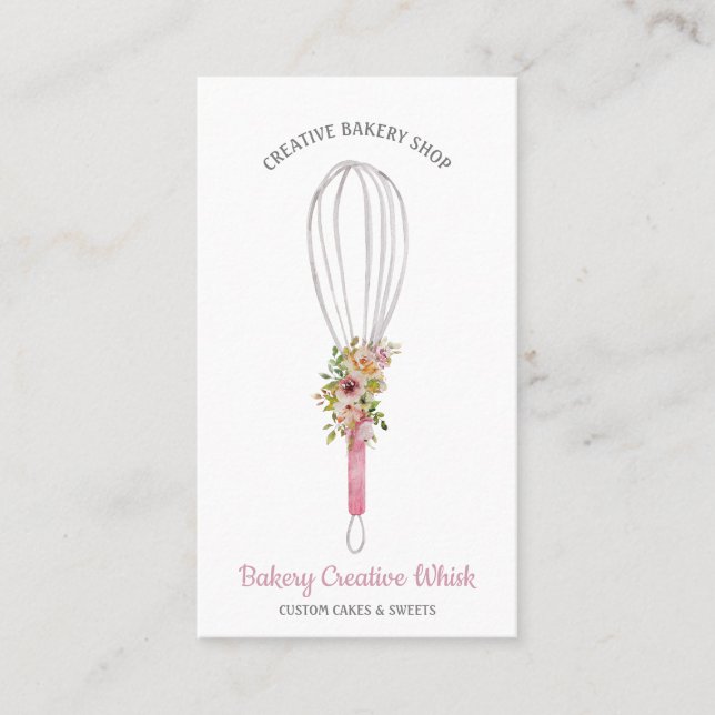 Bakery Whisk logo pastry boho Business Card (Front)