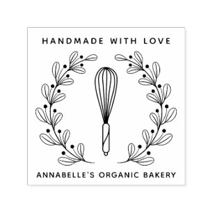 Bakery Whisk Wreath Self-inking Stamp