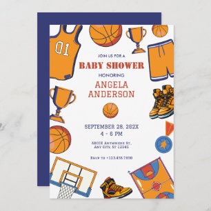 Baketball baby shower invitation