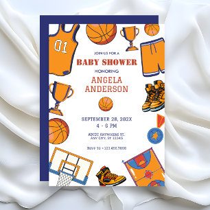 Baketball baby shower invitation