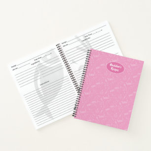 Bakeware Pastry Utensil Pink Seamless Pattern  Notebook