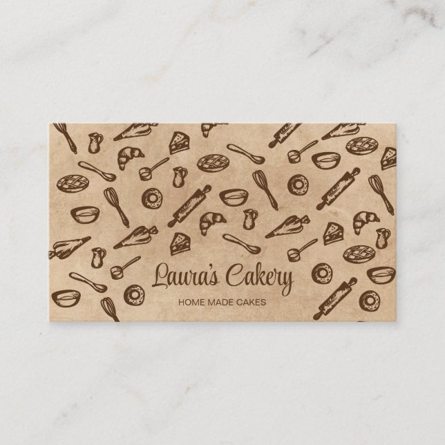 Baking and Cooking Utensil Bakery Business Card (Front)