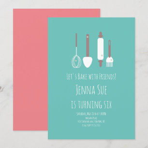 Baking Anniversaire Outils de fête Invitation