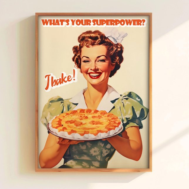 Baking Art Print Cake Art Print Retro Kitchen Wall (Creator Uploaded)
