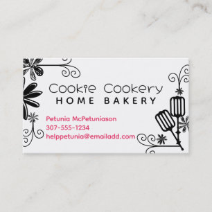 baking baker beaters utensils flowers business car card