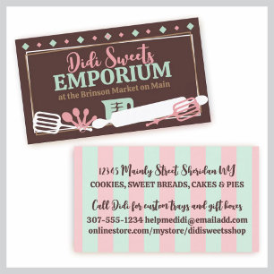 baking baker pastry chef utensils retro business c business card