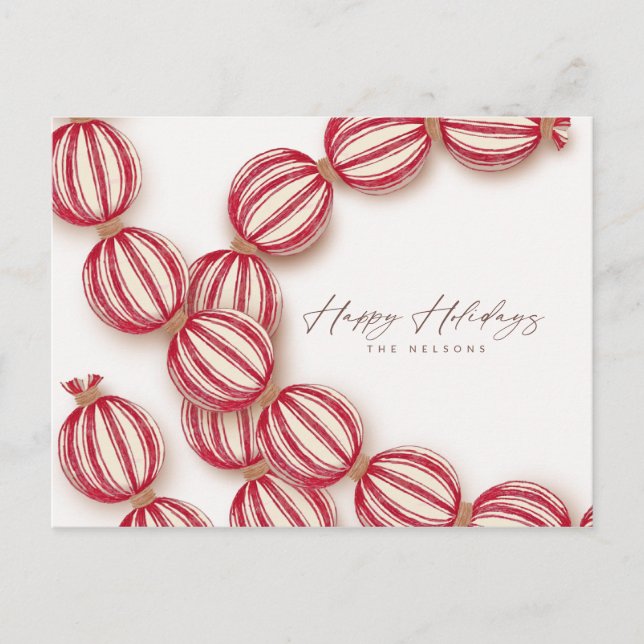 Baking ball garland Holiday post card (Front)