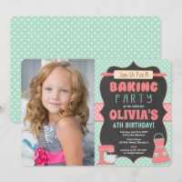 Baking birthday party cake decorating photo