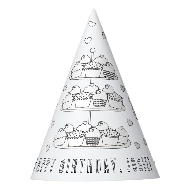 Baking Birthday Party - Colour Your Own Party Hat (Front)