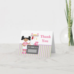 Baking Birthday Party Thank You African American Card